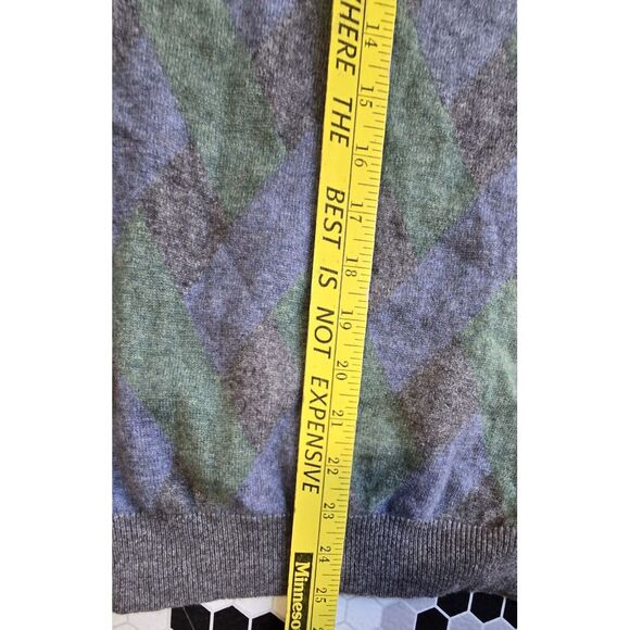 IMPERMEABLE Platinum Mens Sweater 100% 2-Ply Cashmere Pullover Argyle Sweater - Picture 7 of 11